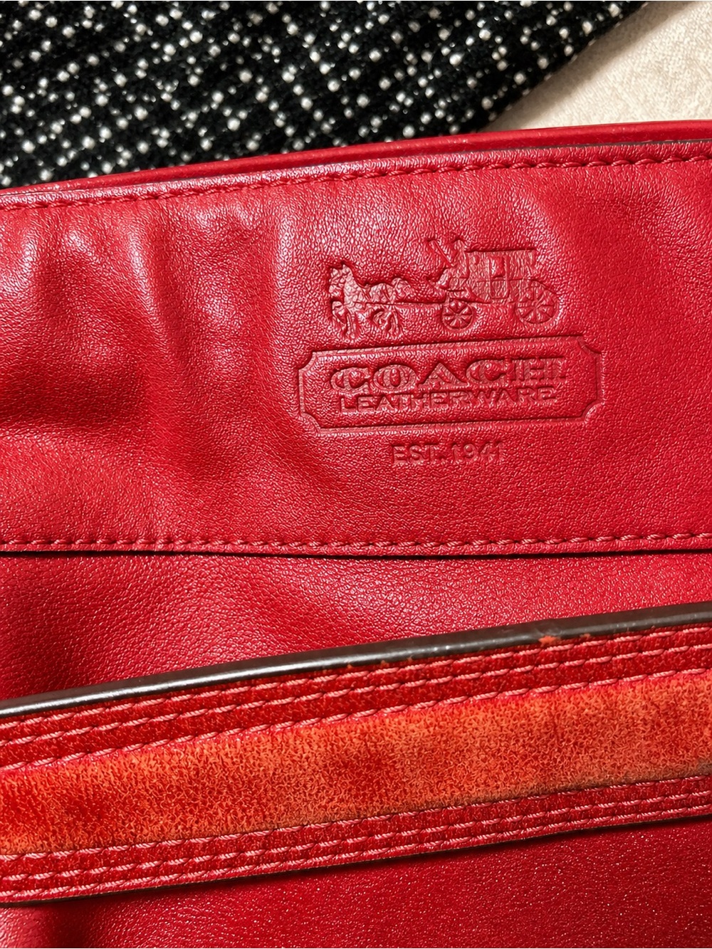 Coach Cherry Red Leather
Shoulder Bag #F12071 - Picture 6 of 6